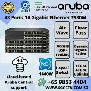 Networking Switch Aruba 2930M Aruba ClearPass Aruba AirWave Cloud-based Aruba Central 10GbE 40GbE uplinks Dynamic Segmentation Server Room Network Switch 40G 8 Smart Rate PoE+ 1-slot Switch
