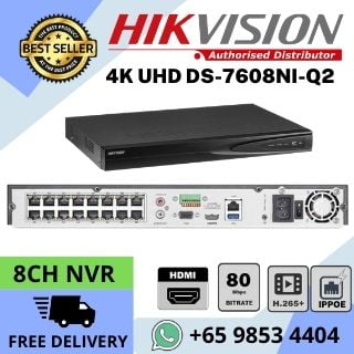 CCTV NVR Hikvision DS-7608NI-Q1/8P Repair Replace CCTV NVR 8ch H.265 NVR VGA HDMI 4K Web Access Network Mobile APP Hik-Connect P2P AcuSense