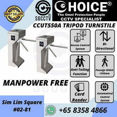 Turnstile CCUT550A Access Control Bi-Directional Manpower Free Time Attendance Facial Recognition Trace Together Safe Entry
