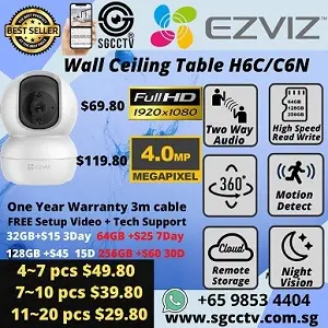 EZVIZ IP CAMERA H6C Type-C TY2 C6N Wireless IP Camera Plug & Play No Messy Cabling Full HD 1080P SD Card Cloud Storage 256GB SD Hard disk Storage Mobile APP