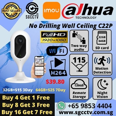 Dahua IMOU Cue C22P No Drilling Wall Ceiling WIFI IP Camera Baby Monitor Wireless Surveillance Camera H.264 Built-in Mic Cloud Storage