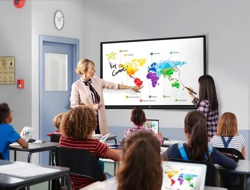 Interactive Whiteboard Hikvision DS-D5A75RB/A Smart Class Interactive Digital Board Interactive Tablet Smart Board 4K UHD Ultra fine writing Wireless screen mirroring Allows annotating sharing QR code Android system Applications Seamlessly switch between devices