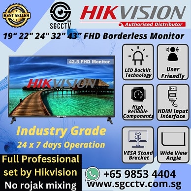 Hikvision Industry Monitor DS-D5043QE Full High Definition Borderless Monitor World Class Reliable Brand Strong After Sale Service 24x7 Operational LED Backlit Technology Built-in speaker