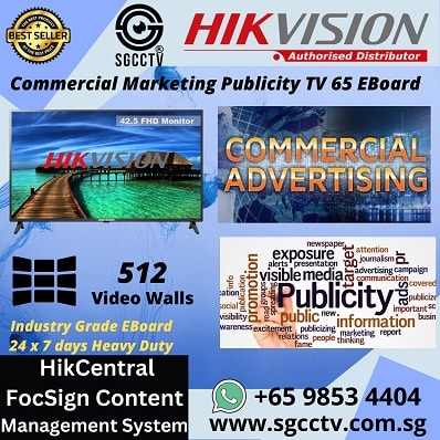 Hikvision Industry Monitor DS-D6065UN 65" Marketing and Publicity Purpose Heavy Duty Commercial TV Content Management System Commercial Security LED TV