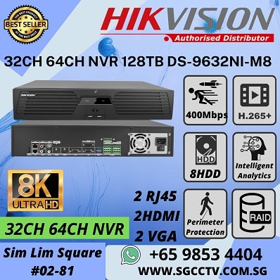 CCTV NVR Hikvision DS-9632NI-M8 DS-9664NI-M8 Repair Replace CCTV NVR 32ch 64CH H.265+ 4K RAID 0 1 5 6 10 and N+M hot spare 2 HDMI 2 VGA People Counting ANPR