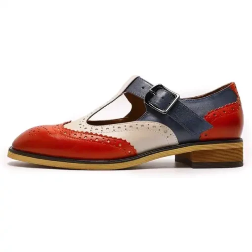 Mona Flying Genuine Leather Mary Jane Sandals Penny Loafers