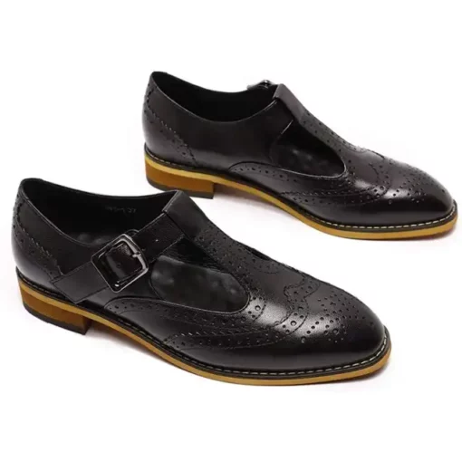Mona Flying Genuine Leather Mary Jane Sandals Penny Loafers