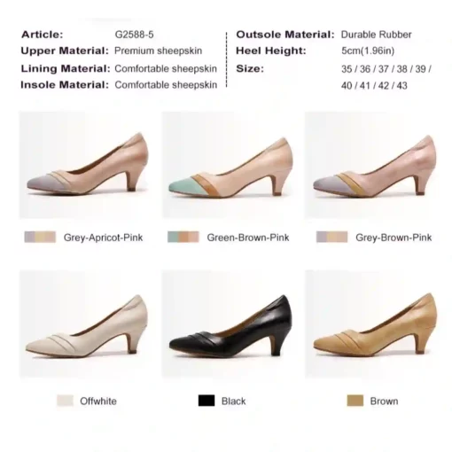 all the colors of Mona Flying Hand-made Genuine Leather Heel Pump
