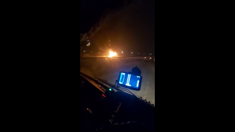 На трассе в Кузбассе взорвался автомобиль
