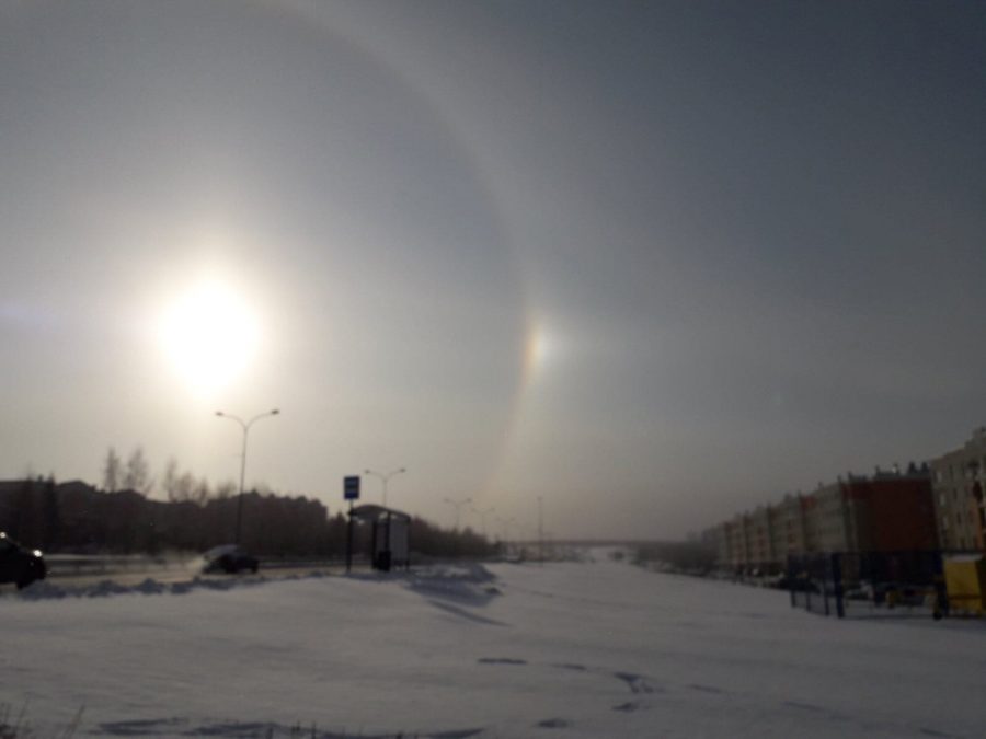 Редкое зимнее природное явление заметили в небе над Кемеровом