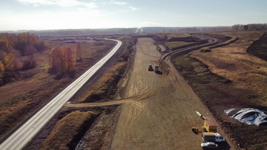 На время строительства обхода Кемерова построили технологическую дорогу