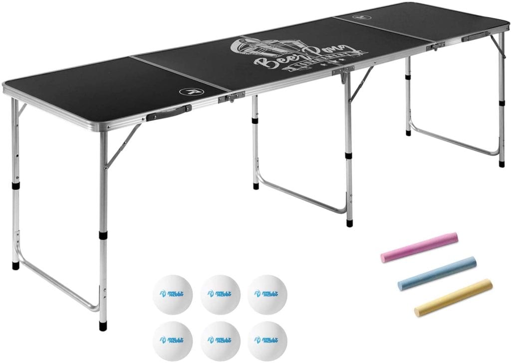 Rally and Roar 8 Foot Beer Pong Table 3 Style Options - Portable Party Drinking Games