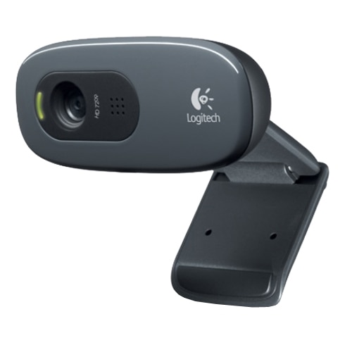 Logitech C270 HD Webcam - Wired - Black