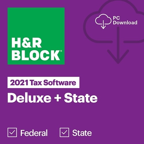 H&R Block Tax Software Deluxe + State 2021 Windows