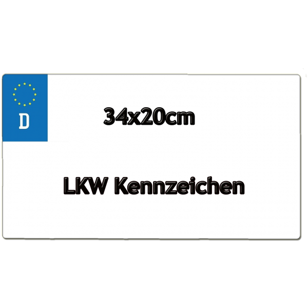 LKW Kennzeichen mit 34cm.