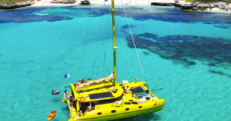 Rottnest's Yellow Sailing Catamaran