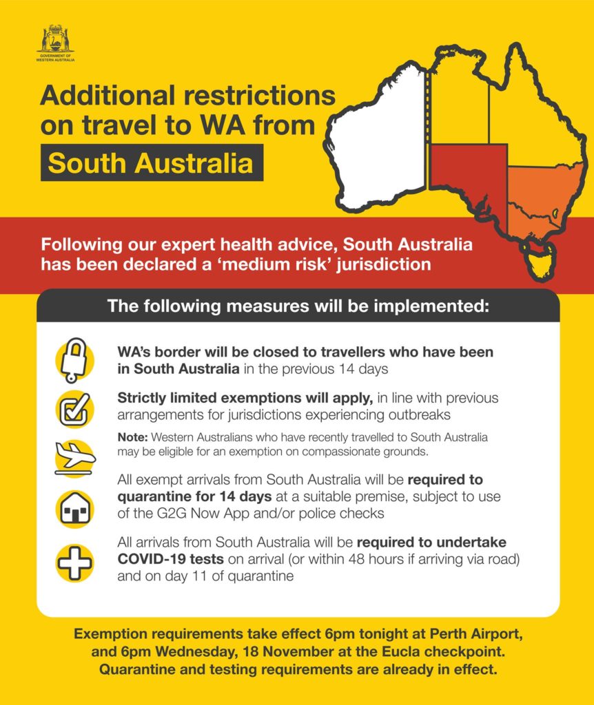 WA Border Update: South Australia