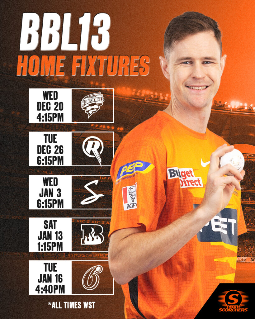 BBL13 Perth Scorchers Home Fixtures