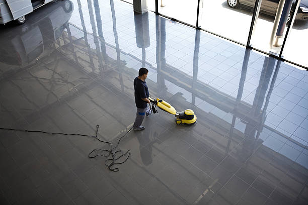 How can I clean polished concrete floors?