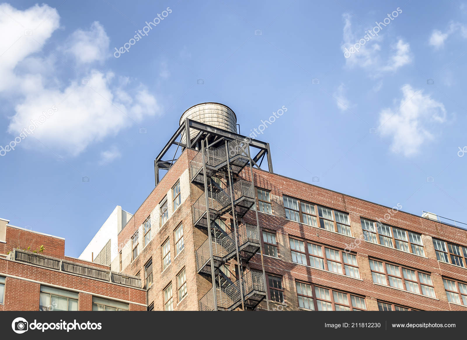 Water Towers Rooftop Water Tank Apartment Building Fire Escape