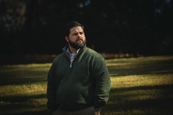 Kyle McGowan, a former C.D.C. chief of staff, outside his home in Roswell, Ga., this month. He and his deputy have gone public with their disillusionment.
