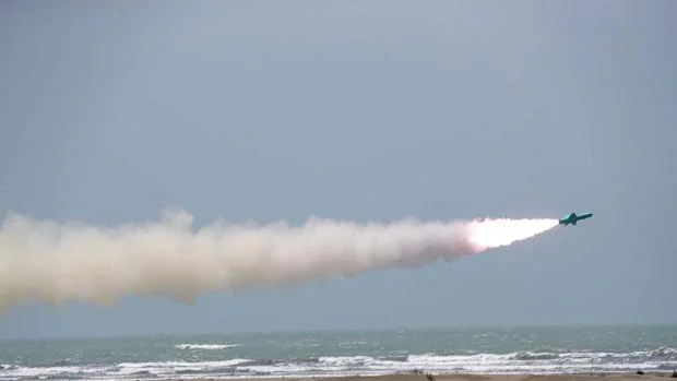 Imagen del misil difundida por la TV iraní