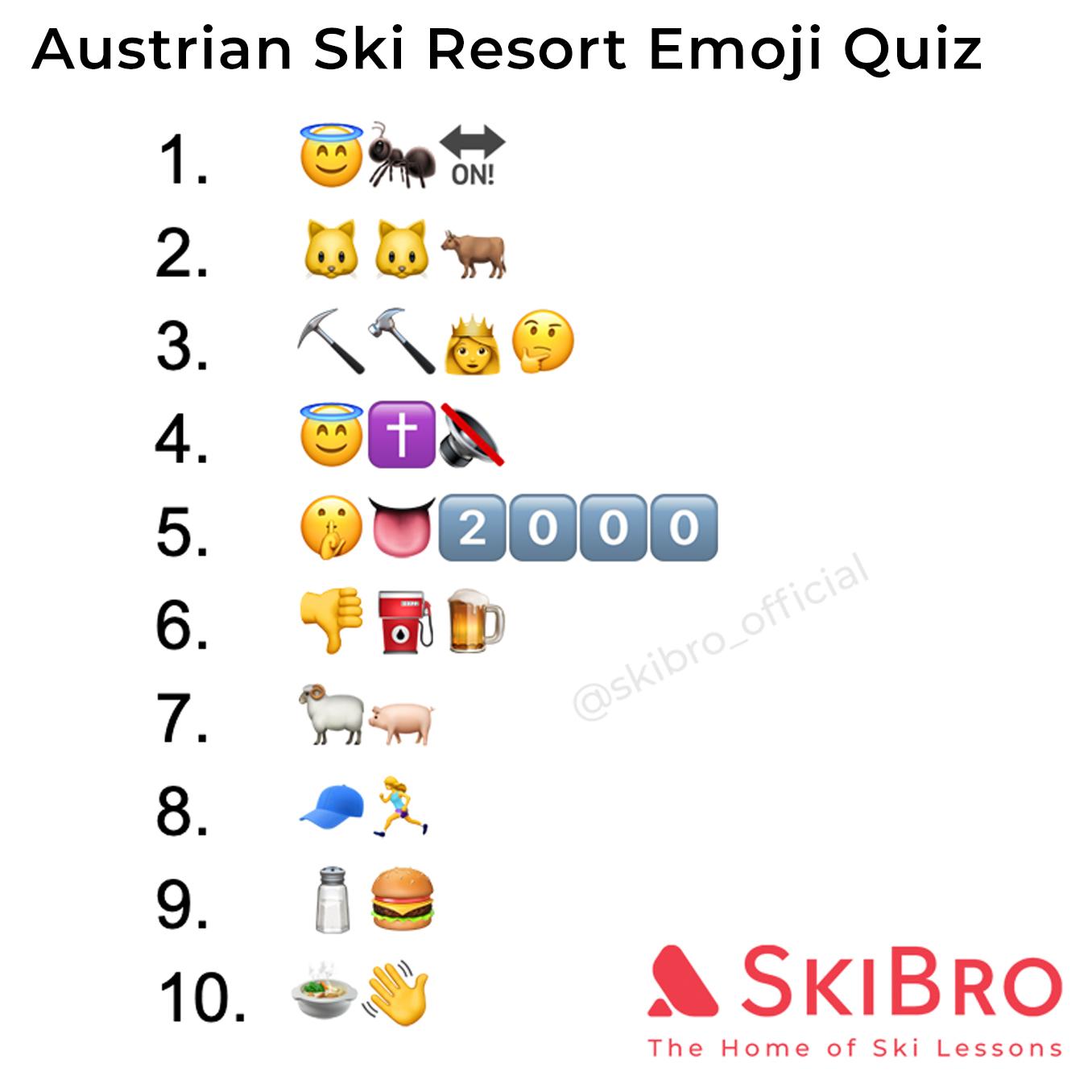 emoji quiz of 10 popular austrian ski resorts