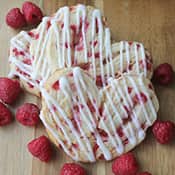 two raspberry creme butter hearts