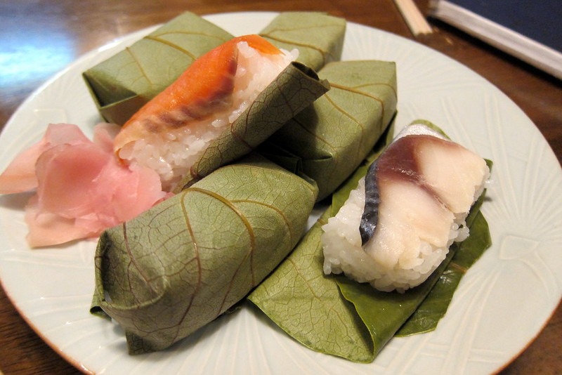 Traditional Japanese Sushi Rolls - Kakinoha-zushi