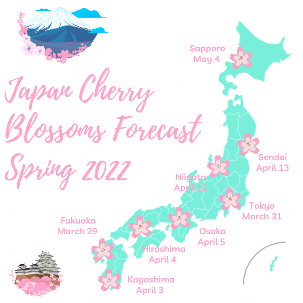 Cherry Blossom Sakura Forecast Spring 2022 Japan