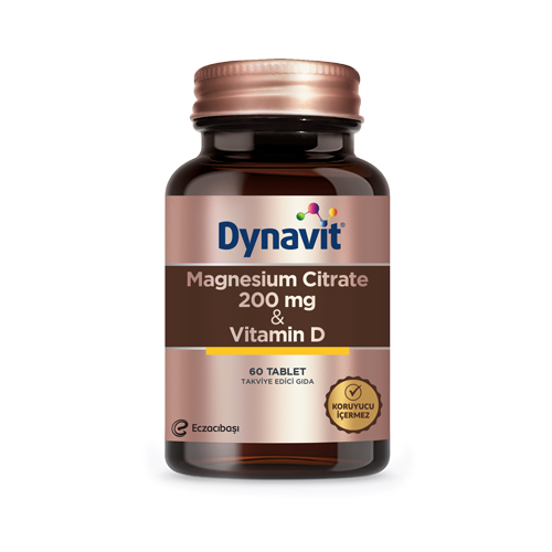 Dynavit Magnesium Citrate 200 Mg & Vitamin D 60 Tablet Ürün Fotoğrafı