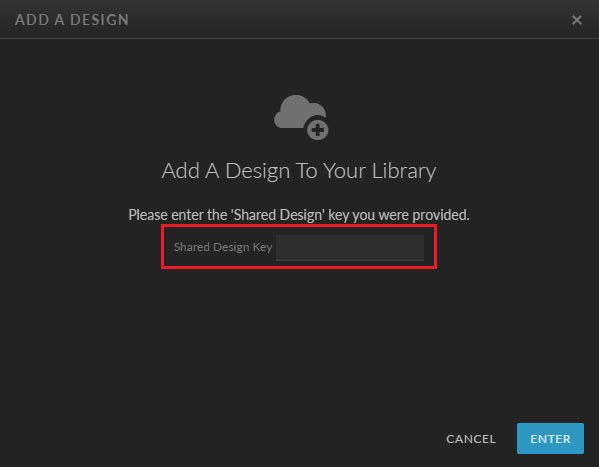 Insert Showit Shared Design Key to Add a Showit Template Design
