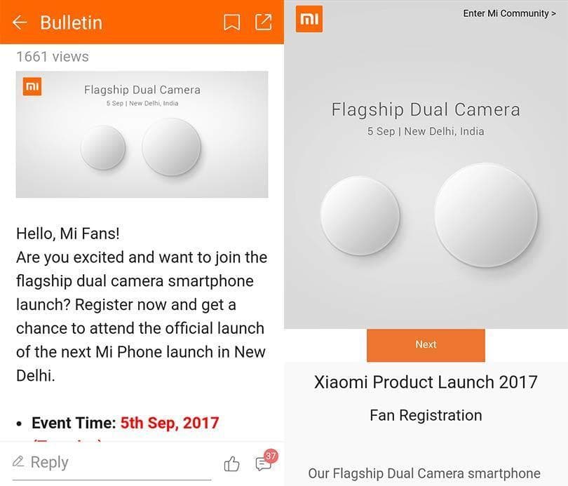 Xiaomi Mi Daul camera phone teaser image