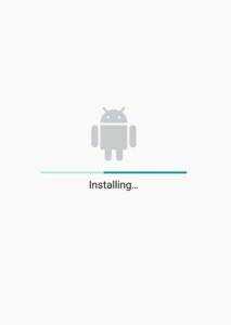 Android app installation window