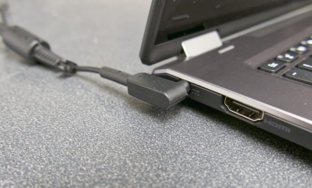 Plug in a laptop charger