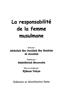 تنزيل وتحميل كتاِب La responsabilite de la femme musulmane – كتاب مسؤولية المرأة المسلمة باللغة الفرنسية pdf برابط مباشر مجاناً 