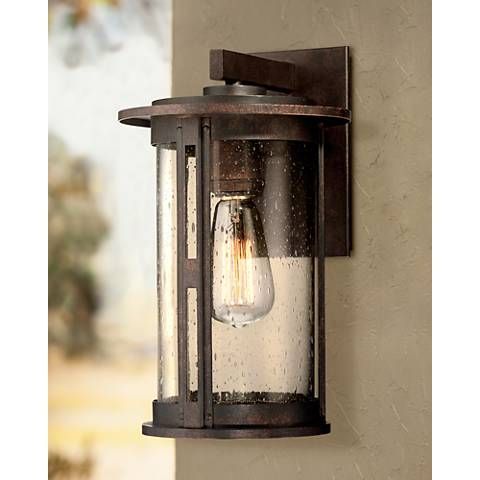 Inspiration about Ridgeland 13 1/2" High Bronze Outdoor Wall Light – #3h648 Regarding Meunier Glass Outdoor Wall Lanterns (#2 of 20)