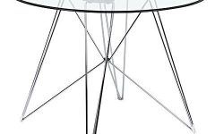 Eames Style Dining Tables with Chromed Leg and Tempered Glass Top