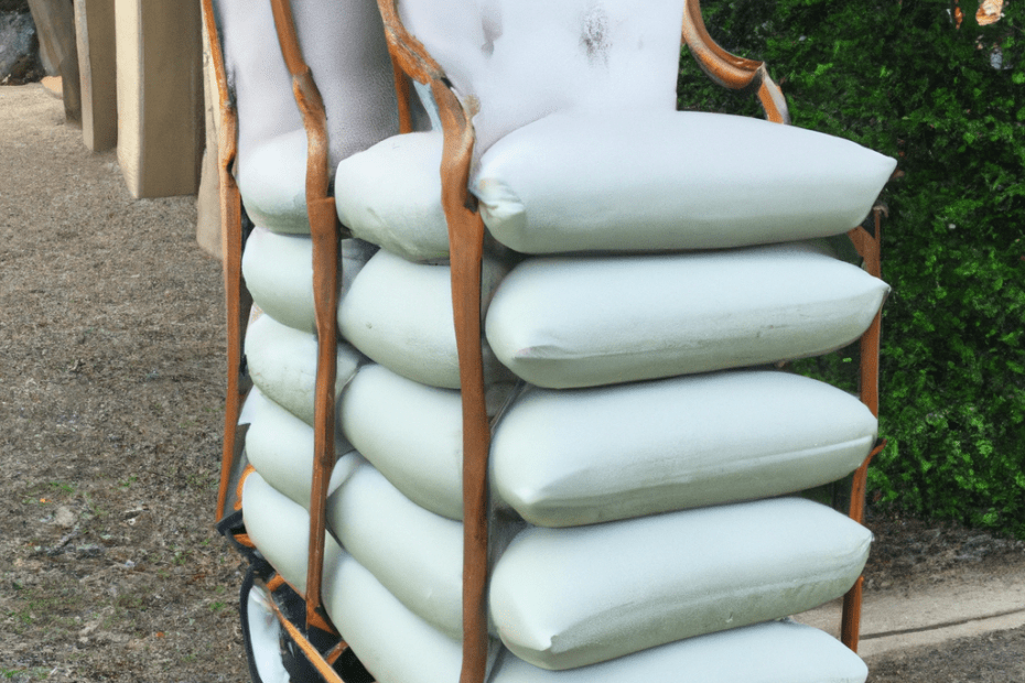 How do you transport Chiavari chair cushions?