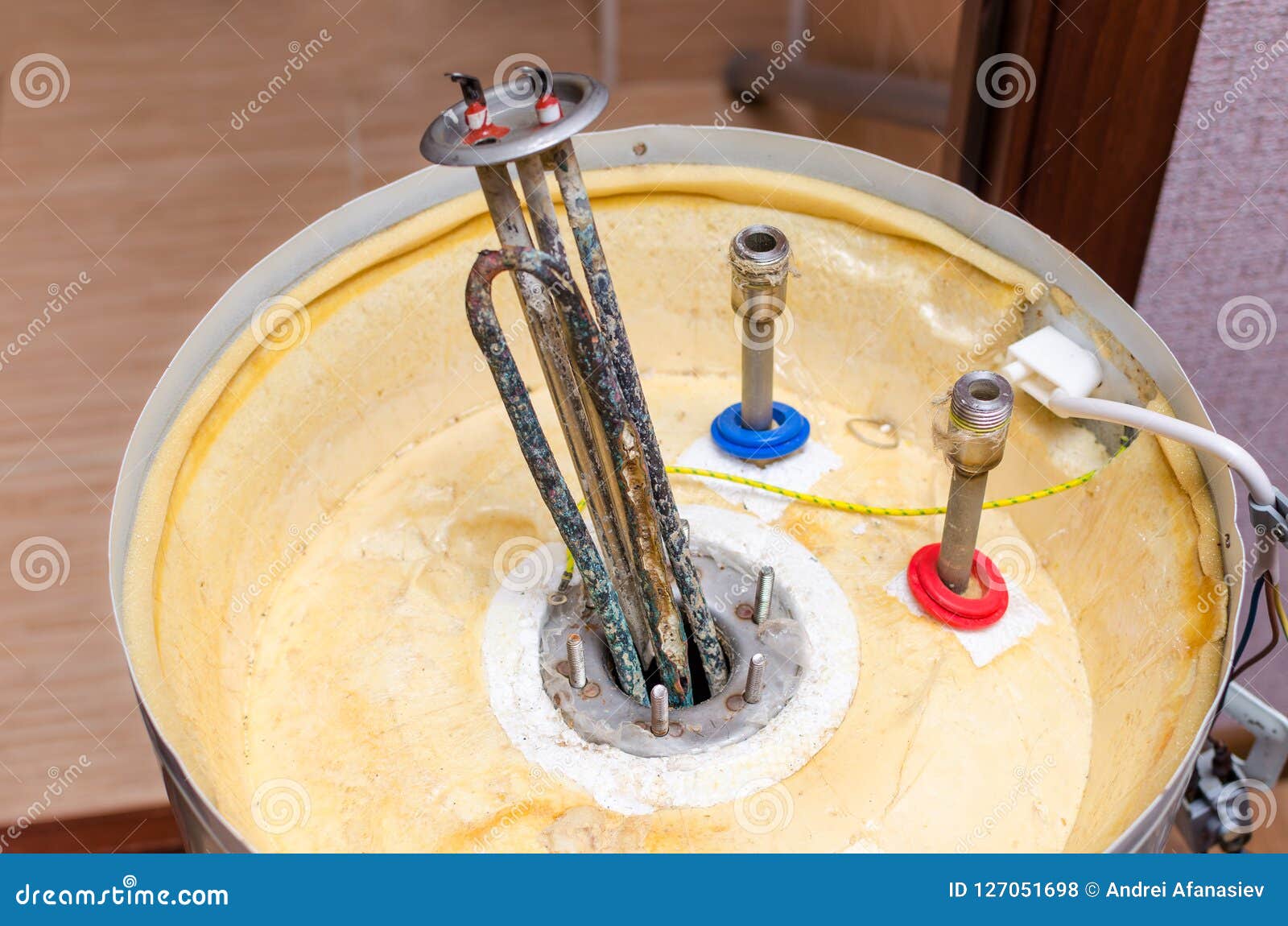 Boiler Repair Replacement Of Broken Water Heating Element Stock