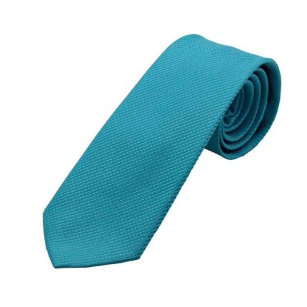 Blue coloured tie with self micro checks pattern