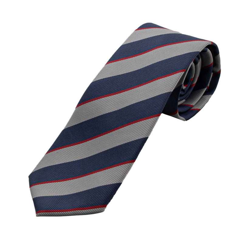 Blue grey tie with diagonal bands for men in Dubai