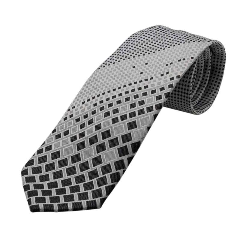 Grey black abstract design tie for men in Dubai