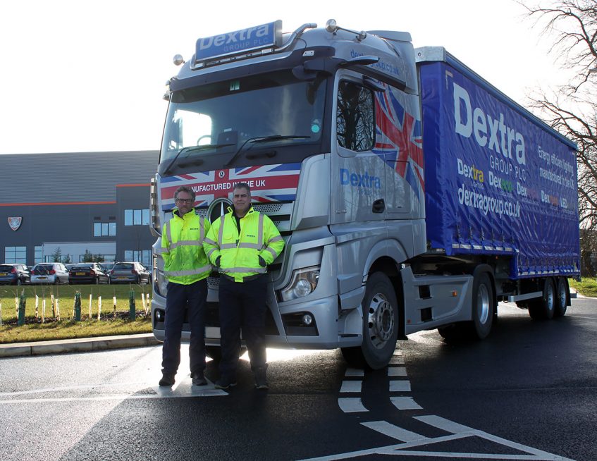 Dextra double curtainsider - factory drivers collecting