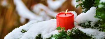 Advent Candle in Winter Snow Facebook Cover Photo