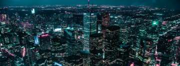 Légifotó az éjszakai városról Facebook-fal háttér