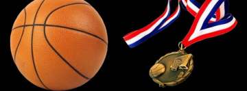 Basketball Medal in Black Background Facebook Cover Photo