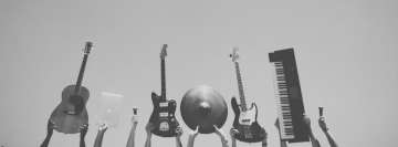 Instrumentos en blanco y negro Foto de portada de Facebook