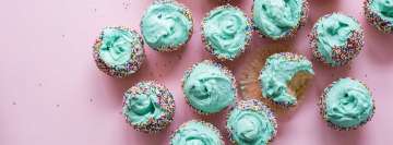 Blau bestreute Cupcakes Facebook-Wandbild