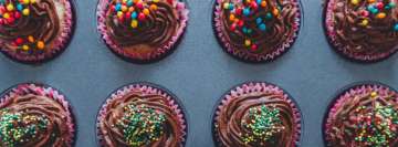 Chocolate Colorful Sprinkled Cupcakes Facebook Cover